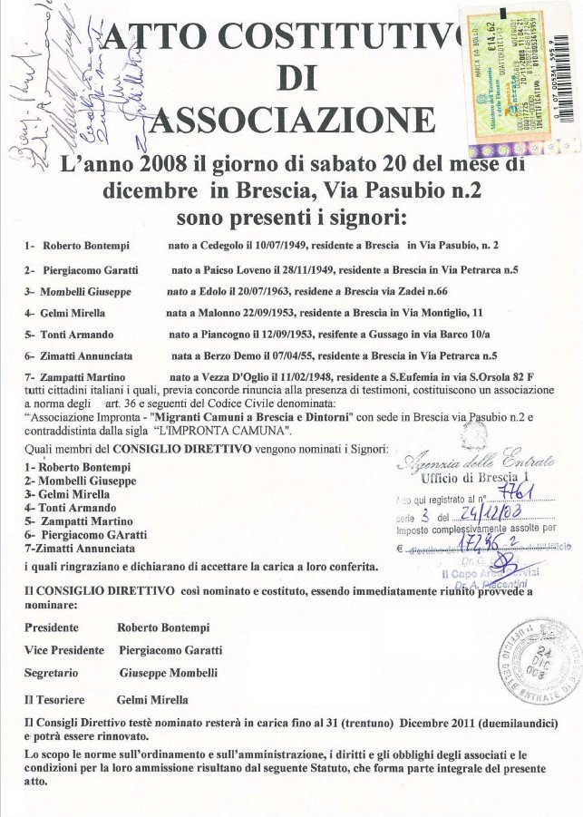 Atto Costitutivo E Statuto Associazione Culturale